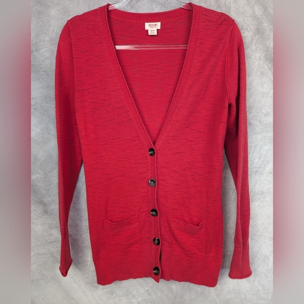 Missimo Supply Company XS Red Cardigan Y2K Vibe Slightly Sheer